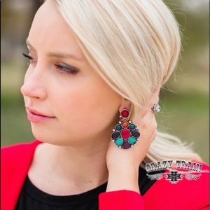 NWT! CRAZY TRAIN 🚂 MULTI Jewel Stone Earrings! 🤩